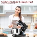 Elektrinis virtuvės kombainas su 7 litrų nerūdijančio plieno dubeniu (Juoda)