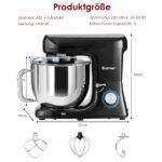 Elektrinis virtuvės kombainas su 7 litrų nerūdijančio plieno dubeniu (Juoda)