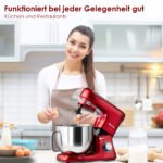 Elektrinis virtuvės kombainas su 6 greičio nustatymais (Raudona)