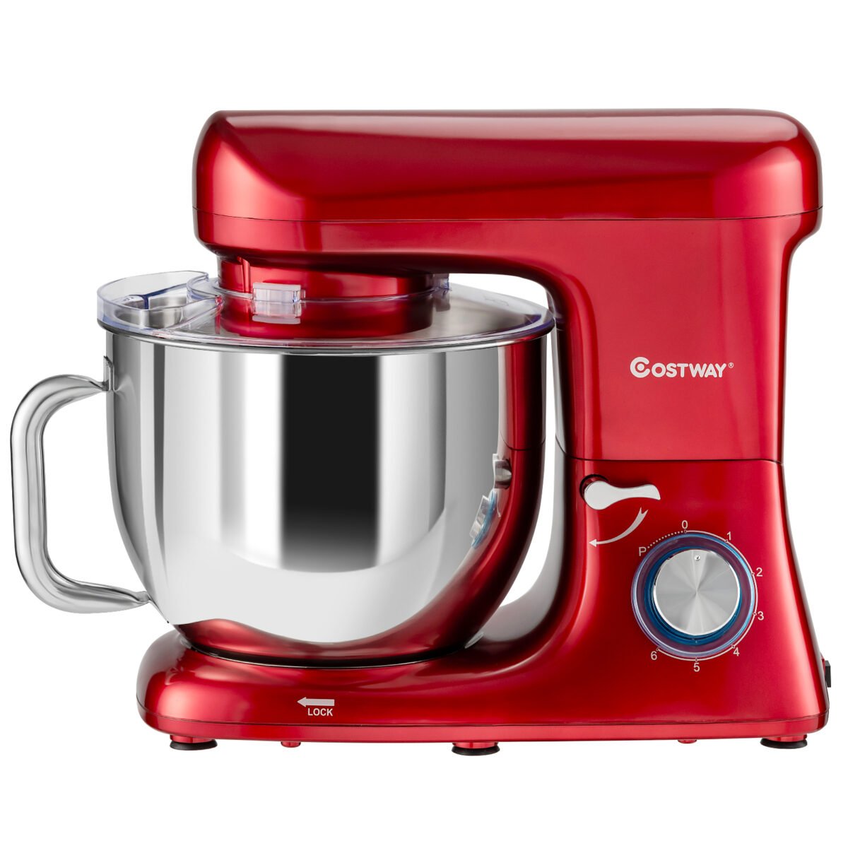 Elektrinis virtuvės kombainas su 6 greičio nustatymais (Raudona)