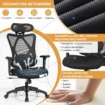 Ergonomiška biuro kėdė su aukštu atlošu (Juoda)