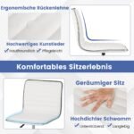 Ergonomiška biuro kėdė su ratukais (Balta)