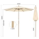 Terasinis skėtis nuo saulės 300 cm medinis su 30° kampo reguliavimu (Smėlio)