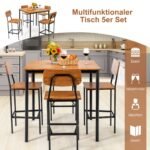 Virtuvės baldų komplektas su stalu ir keturiomis kėdėmis (Riešuto)