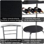 Virtuvės valgomojo komplektas su stalu ir dviem kėdėmis minimalistinio dizaino (Sidabrinė)