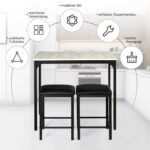 Stalo ir kėdžių komplektas dviem žmonėms (Balta)