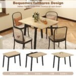 Ištraukiamas valgomasis stalas su paslėpta talpykla (Natūrali)