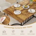 Erdvus stačiakampis valgomojo stalas 6–8 žmonėms (Ruda)