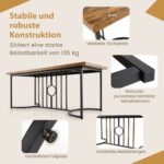 Erdvus stačiakampis valgomojo stalas 6–8 žmonėms (Ruda)
