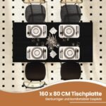 Ištraukiamas valgomojo stalas talpinantis iki 8 žmonių (Juoda)