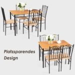 Virtuvės baldų komplektas stalas ir 4 kėdės (Natūrali)