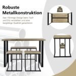 Valgomojo komplektas su suoliuku ir dviem kėdutėmis (Pilka)