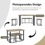 Valgomojo komplektas su suoliuku ir dviem kėdutėmis (Pilka)