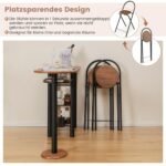 Baro stalas su dviem sulankstomomis kėdėmis ir lentynomis (Ruda)