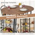 Išlankstomas baro stalas su 2 taburetėmis ir daiktadėžėmis (Ruda)