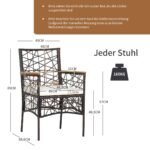 Lauko valgomojo kėdės su akacijos medžio porankiais (2 vnt) (Ruda)