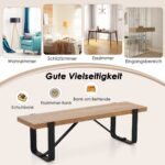 Sėdimasis suoliukas su metaliniu rėmu 152 5 cm (Natūrali)