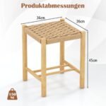 Baro kėdės (2 vnt.) iš gummedžio medienos ir pintų popieriaus 36x36x45 cm (Natūrali)