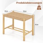 Valgomojo kėdžių komplektas iš gummedžio medienos su pintomis sėdynėmis (Natūrali)