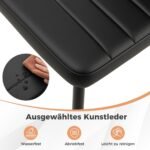 Minkštų virtuvės kėdžių komplektas su atlošu (Juoda)