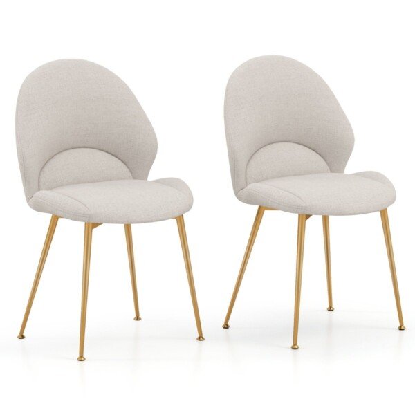 Valgomojo kėdžių komplektas (2 vnt.) su lenkta atlošu atlaikantis iki 150 kg (Šviesiai pilka)