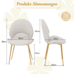 Valgomojo kėdžių komplektas (2 vnt.) su lenkta atlošu atlaikantis iki 150 kg (Šviesiai pilka)