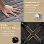 Modernus virtuvės kėdžių komplektas (2 vnt.) su lenkta atlošo atrama (Pilka)