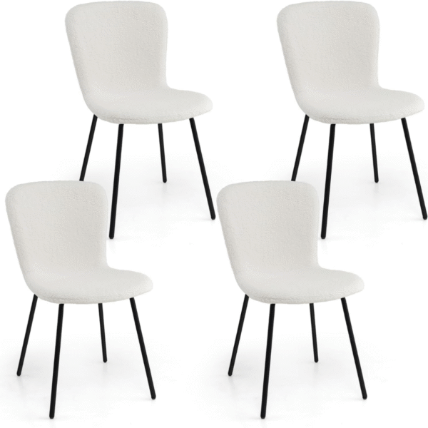 Valgomojo kėdžių komplektas (4 vnt.) su atlošu (Smėlio)