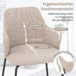 Ergonomiška valgomojo kėdė lenktu atlošu (Smėlio)