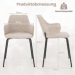 Ergonomiška valgomojo kėdė lenktu atlošu (Smėlio)