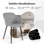 Modernus virtuvės kėdžių komplektas su ergonomišku atlošu (Šviesiai pilka)