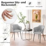 Modernus virtuvės kėdžių komplektas su ergonomišku atlošu (Šviesiai pilka)