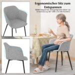 Modernus virtuvės kėdžių komplektas su ergonomišku atlošu (Šviesiai pilka)