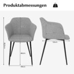 Modernus virtuvės kėdžių komplektas su ergonomišku atlošu (Šviesiai pilka)