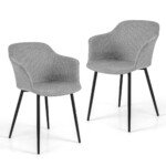 Modernus virtuvės kėdžių komplektas su ergonomišku atlošu (Šviesiai pilka)