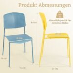 Valgomojo kėdžių komplektas (4 vnt.) su ergonomiška atrama (Įvairios spalvos)