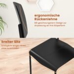 Valgomojo kėdžių komplektas (4 vnt.) su atlošu (Juoda)