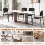 Valgomojo kėdžių komplektas (4 vnt.) su atlošu (Juoda)