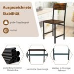 Stalas su metaliniu rėmu 87 cm aukščio (Rustiška ruda)