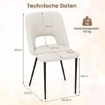 Modernus virtuvės kėdžių komplektas 2 vnt (Smėlio)