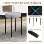 Virtuvės kėdės 4 vnt su minkšta sėdyne ir metalinėmis kojomis (Šviesiai pilka)