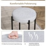 Virtuvės kėdės 4 vnt su minkšta sėdyne ir metalinėmis kojomis (Šviesiai pilka)