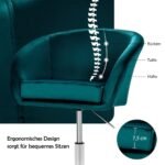 Aukščio reguliuojamas baro kėdė su atramine nugara ir 360° sukimosi funkcija (Žalia)