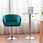 Aukščio reguliuojamas baro kėdė su atramine nugara ir 360° sukimosi funkcija (Žalia)