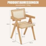 Valgomojo kėdžių komplektas iš bambuko ir sintetinio rotango (Natūrali)