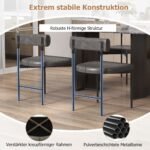 Valgomojo kėdžių komplektas (2 vnt.) su paminkštintu atlošu ir PVC oda (Pilka)