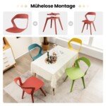 Valgomojo kėdžių komplektas 4 vnt. modernaus dizaino (Spalvotas)