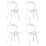 Modernus virtuvės kėdžių komplektas (4 vnt.) (Balta)