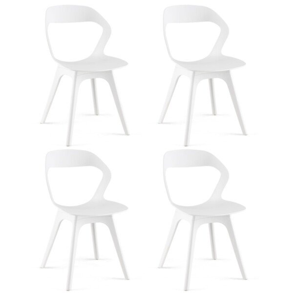 Modernus virtuvės kėdžių komplektas (4 vnt.) (Balta)