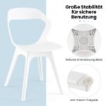 Modernus virtuvės kėdžių komplektas (4 vnt.) (Balta)